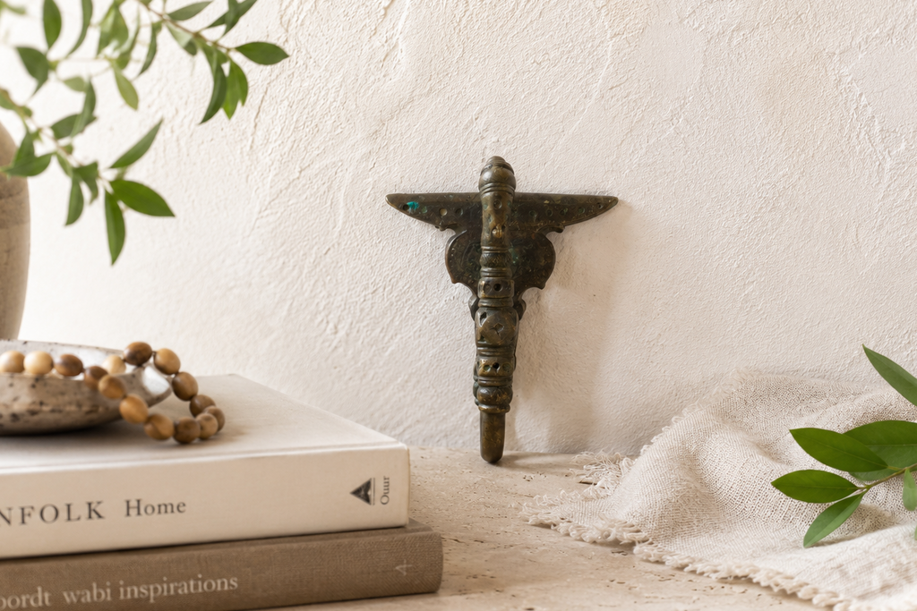 Ancient Patinated Bronze Indian Hook