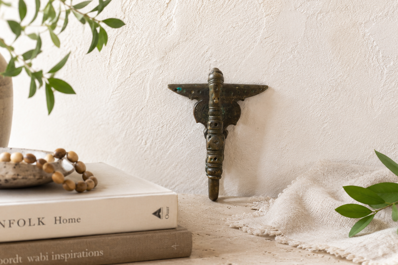 Ancient Patinated Bronze Indian Hook