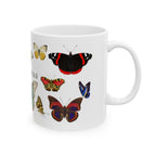 Mariposas Butterfly Ceramic Mug, Vintage style spanish 11oz & 15oz Coffee Cup