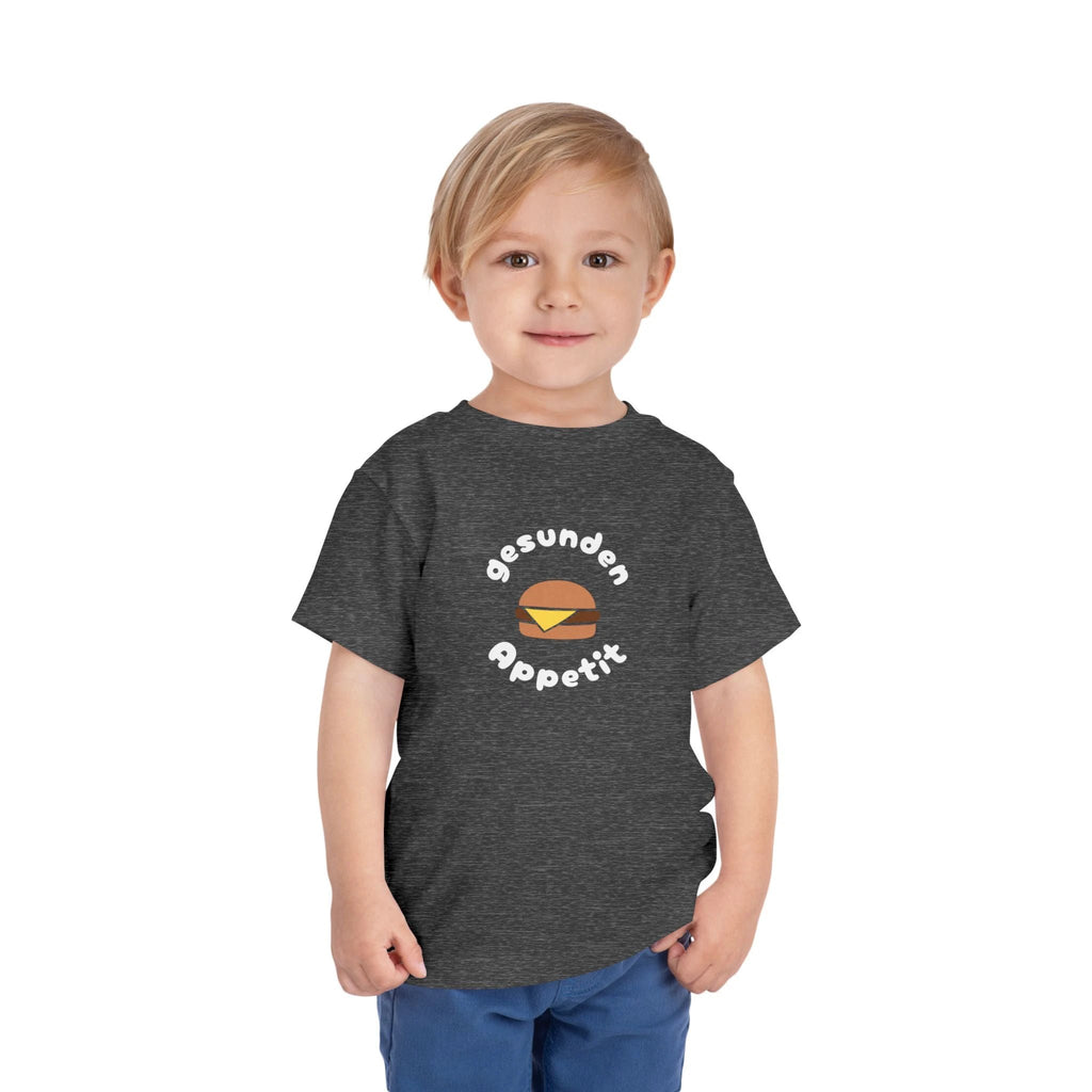 Gesunden Appetit Toddler Tee shirt with Cheeseburger by Printify