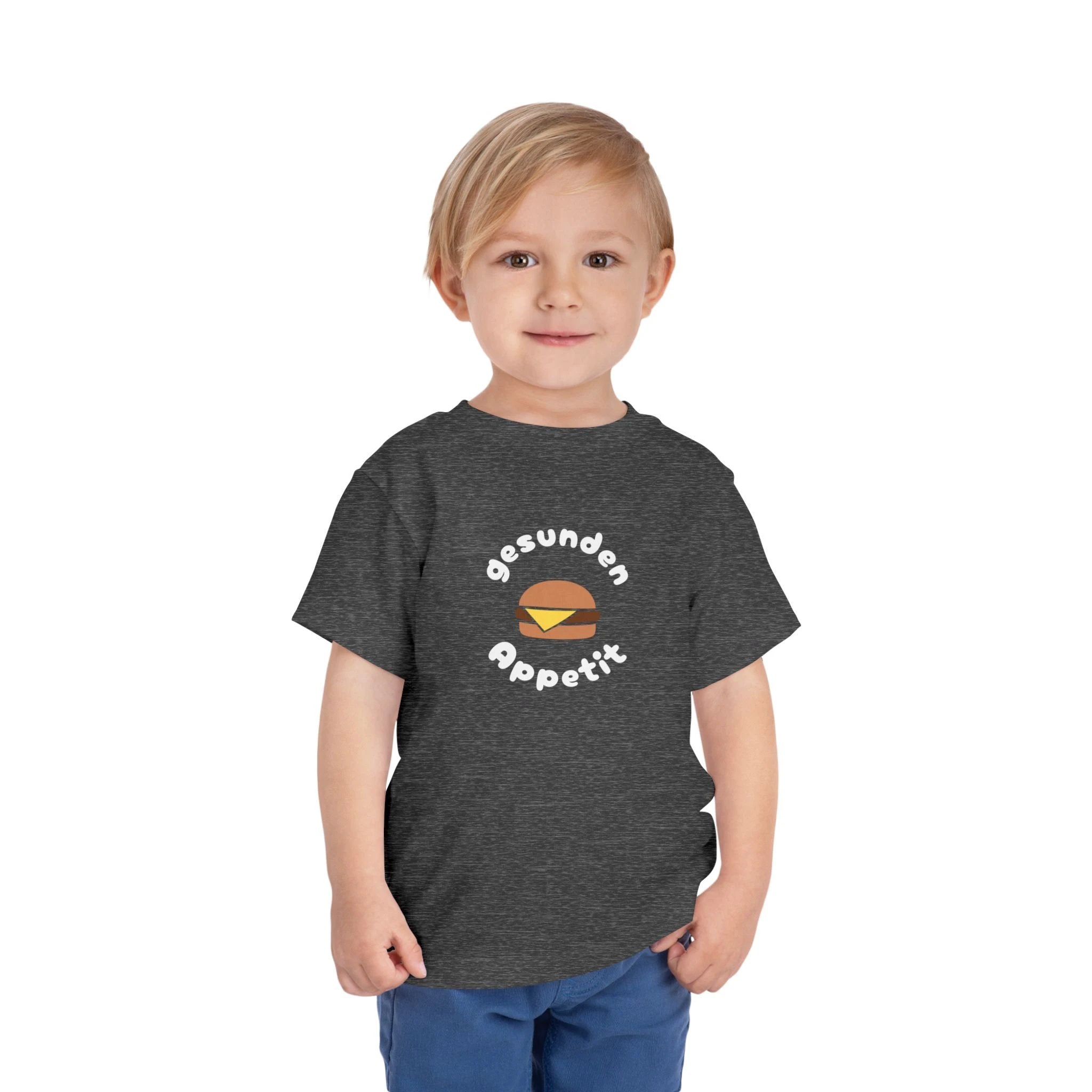 Gesunden Appetit Toddler Tee shirt with Cheeseburger by Printify