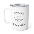 Je t'aime mon frere Insulated Coffee Mug by Printify