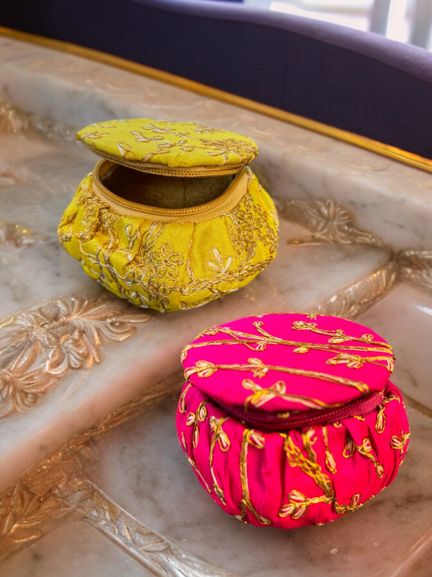 Matki Style Box with Embroidery, Set of 2