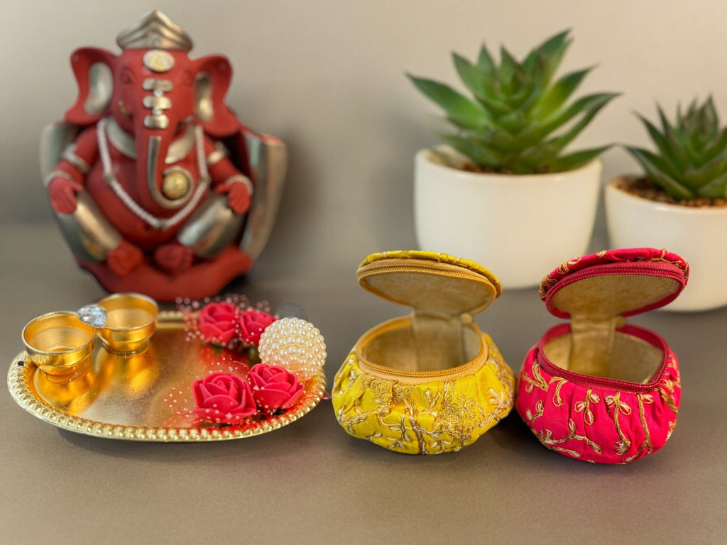 Matki Style Box with Embroidery, Set of 2