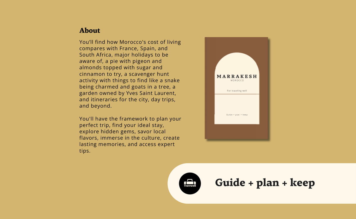 Marrakesh (Marrakech) Planner & Travel Guidebook | Printed for Mindful Travelers