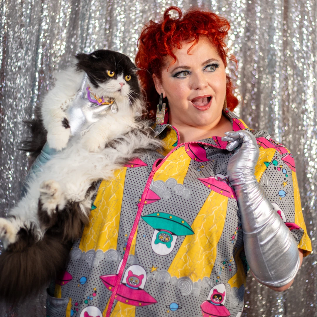 Cats in Space Minidress in Asteroid Field by Blue Platypus Clothing