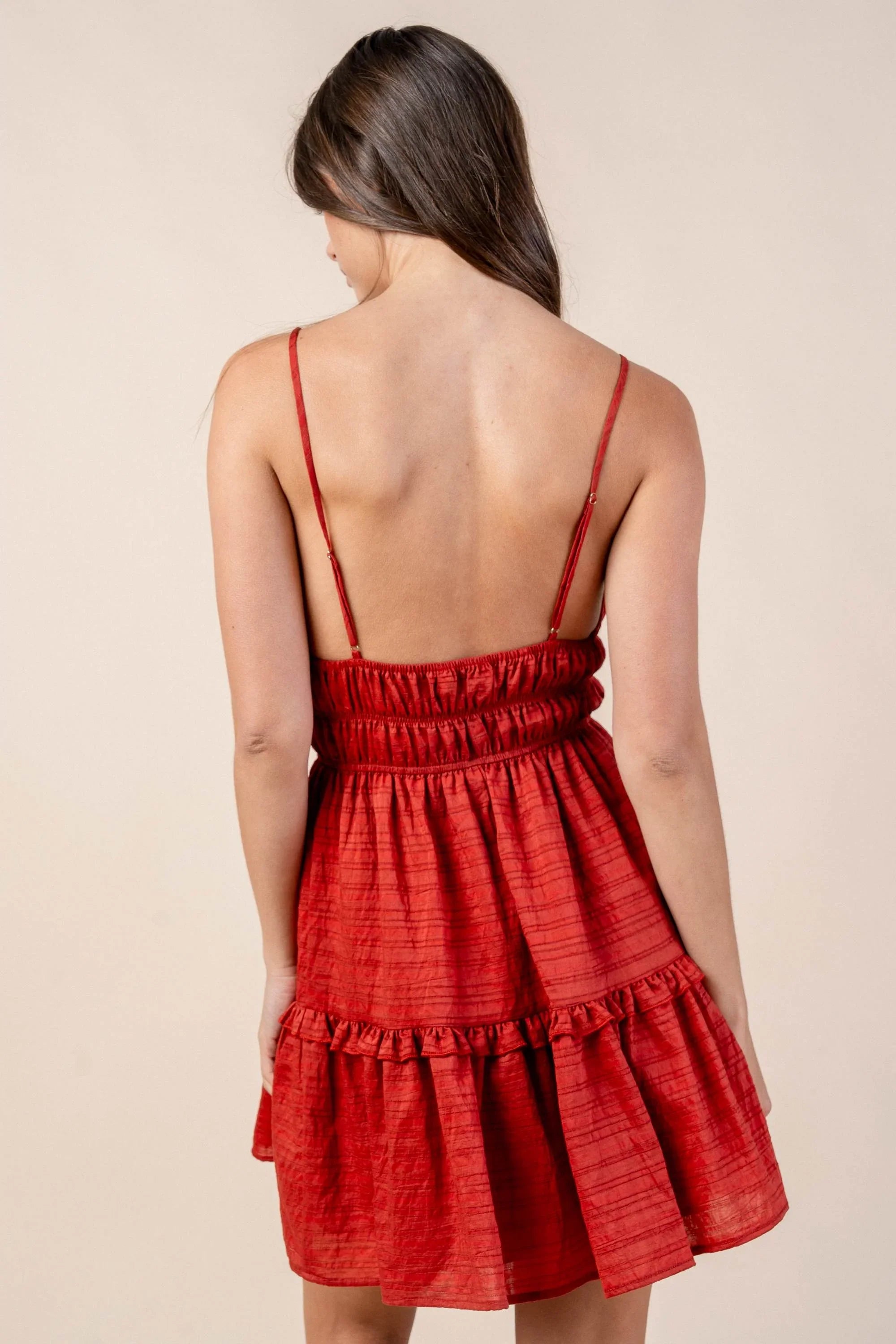 JACQUARD NYLON RAYON MINI DRESS