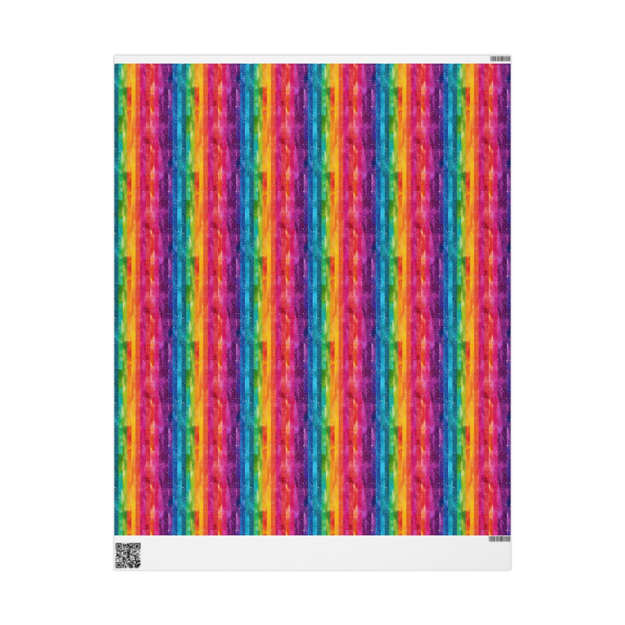 Bespattered Facade Rainbow Stripes Wrapping Paper | Three Sizes | Glossy or Matte