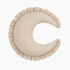 Beige Gingham Ruffle Nursing Pillow Cover