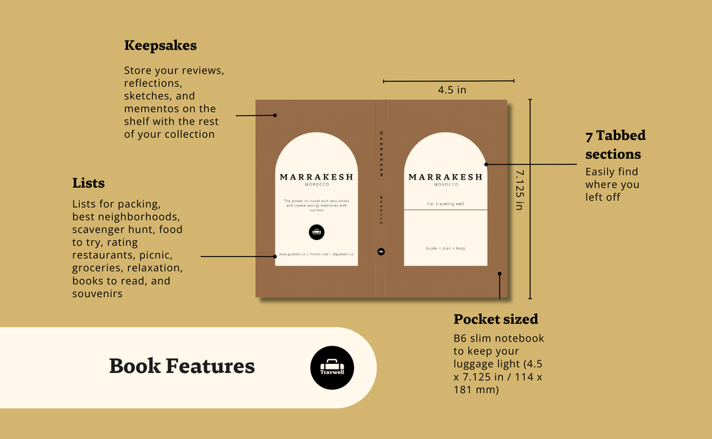 Marrakesh (Marrakech) Planner & Travel Guidebook | Printed for Mindful Travelers