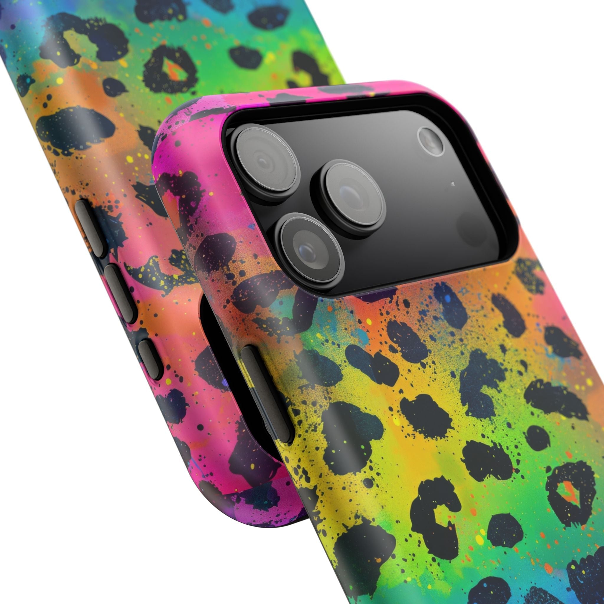 Bespattered Facade Neon Leopard Impact-Resistant Case