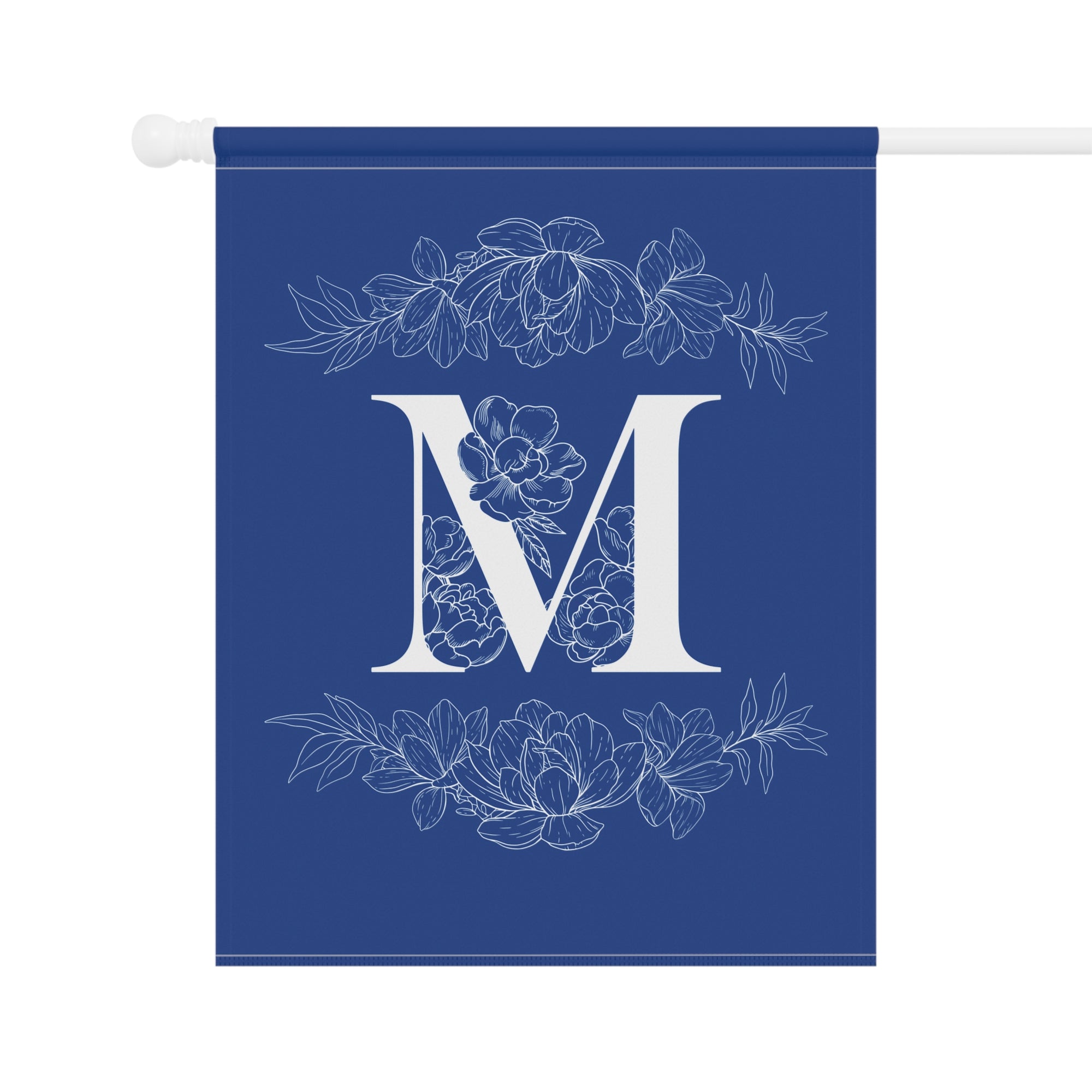 Elegant Personalized initial letter Garden Banner with Floral Design - La Vie Bien - custom garden - Custom letter banner