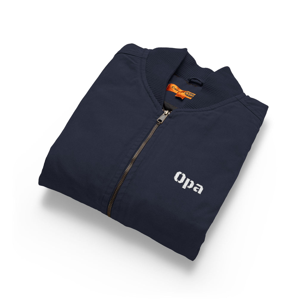 Embroidered "Opa" (Grandpa) Duck Cloth Work Vest – Durable Carpenter Style for German grandfather gifts