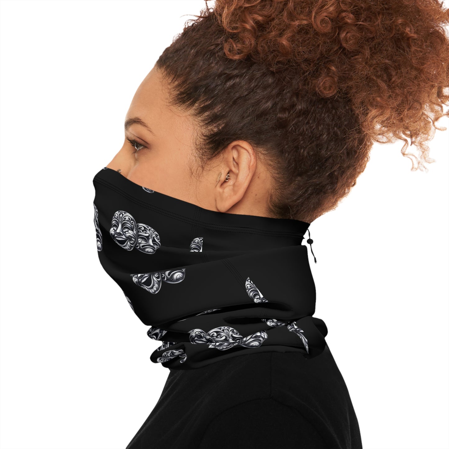 Masques de tragédie et de comédie Foulard d'hiver avec cordon de serrage