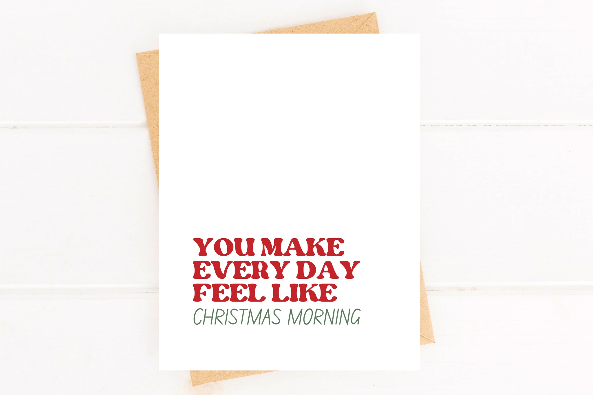Christmas Morning Sweet Holiday Card Romantic Christmas by Five Dot Post