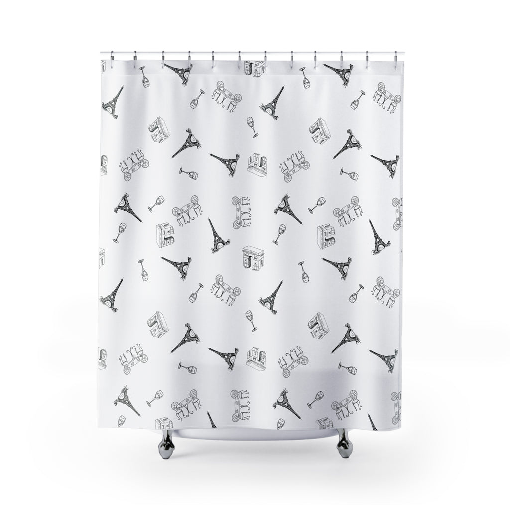 Parisian vibes Eiffel Tower Shower Curtain - La Vie Bien - Bathroom accessories - Eiffel Tower design - Eiffel tower home decor
