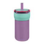 Customized engraved French Kids' name and adjectives Leakproof Straw Tumbler – Personalized Engraved 12oz Spill‑Proof Cup with pixelated font