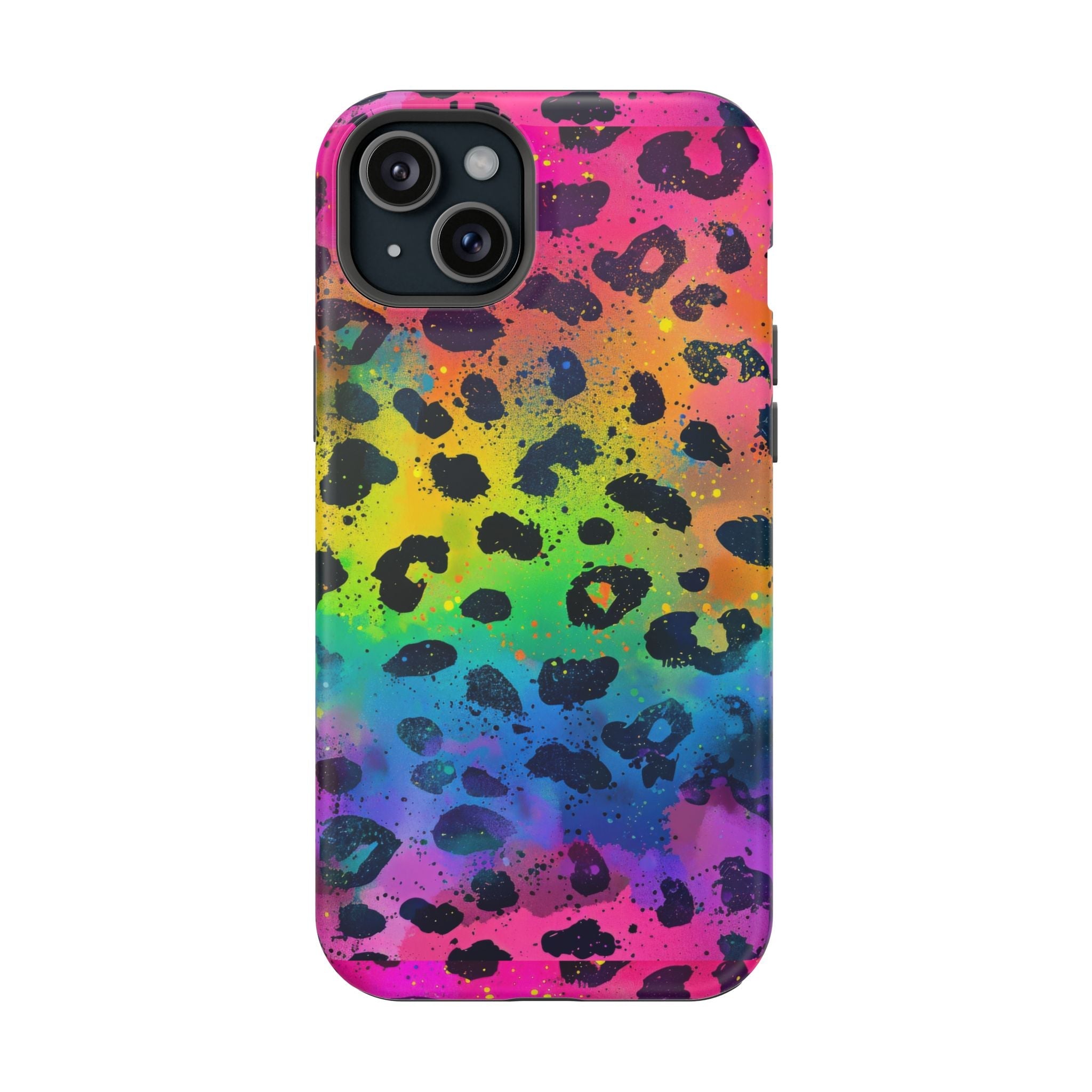 Bespattered Facade Neon Leopard Impact-Resistant Case