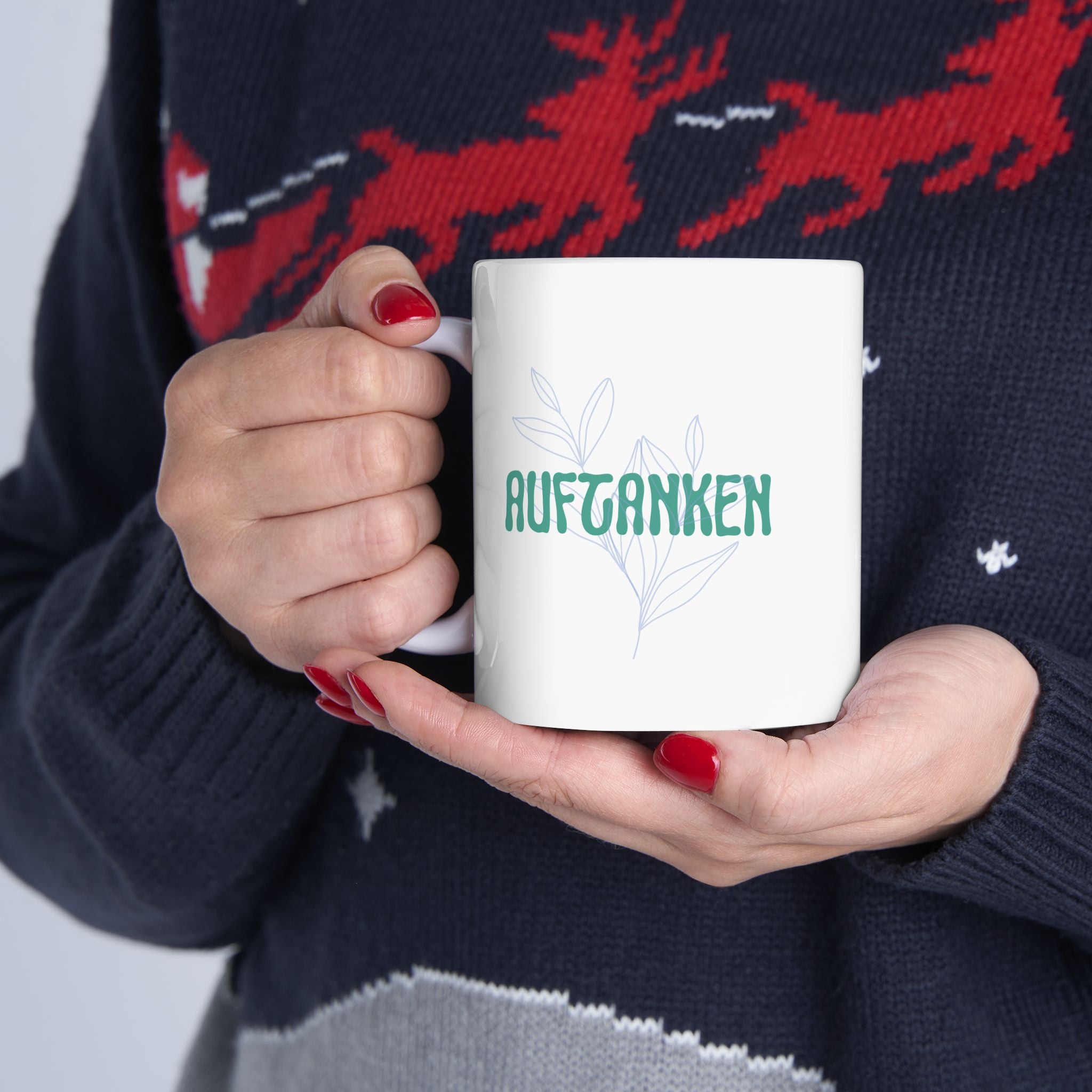 Auftanken German "Refueling" Mental Health Mug, Ceramic Coffee Cup geschenk