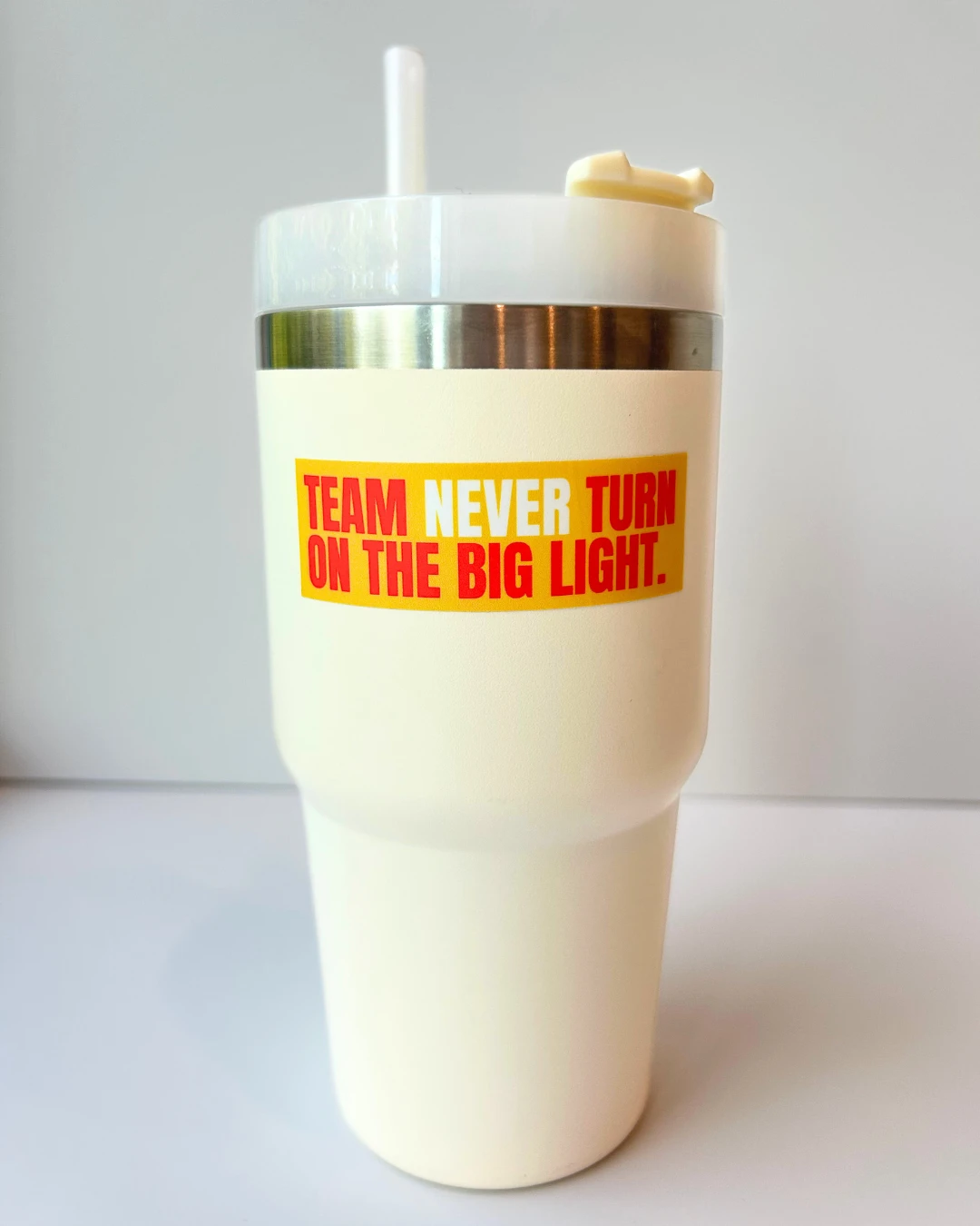 Funny Vinyl Sticker Team Never Turn On the Big Light Sticker by Five Dot Post