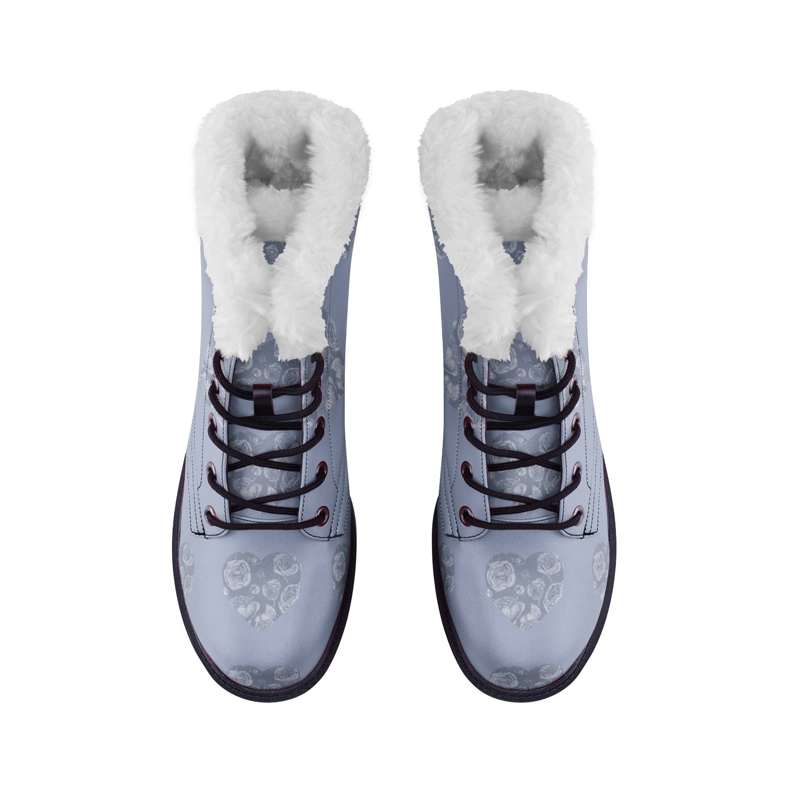 Lavender floral hearts Unisex Lace Up Winter Chukka Boots