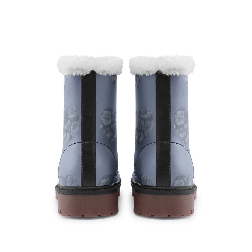 Lavender floral hearts Unisex Lace Up Winter Chukka Boots