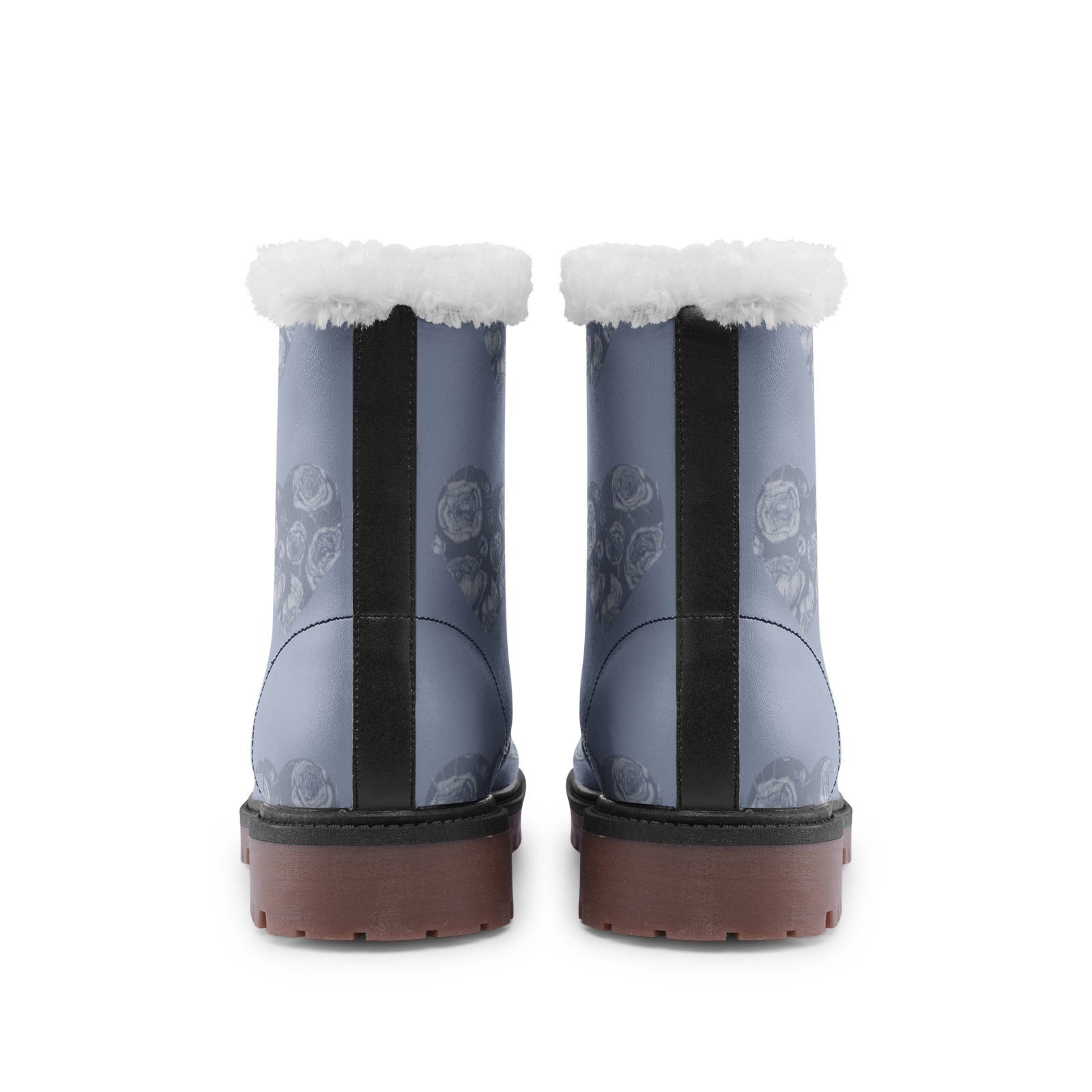 Lavender floral hearts Unisex Lace Up Winter Chukka Boots