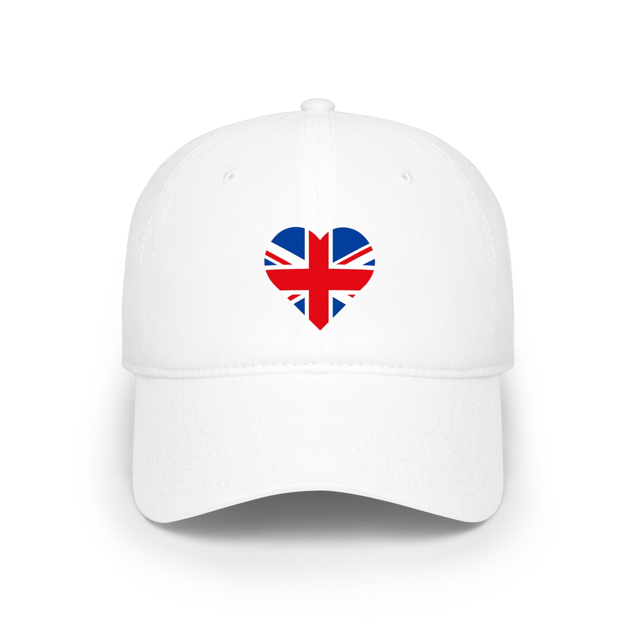 Union Jack United Kingdom flag Heart Cap, Low Profile Baseball Hat