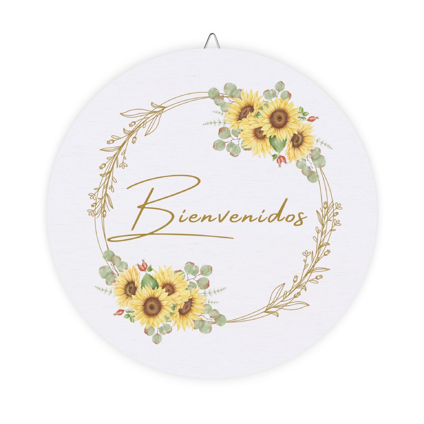 Bienvenidos Sunflower Welcome Sign for Front Door
