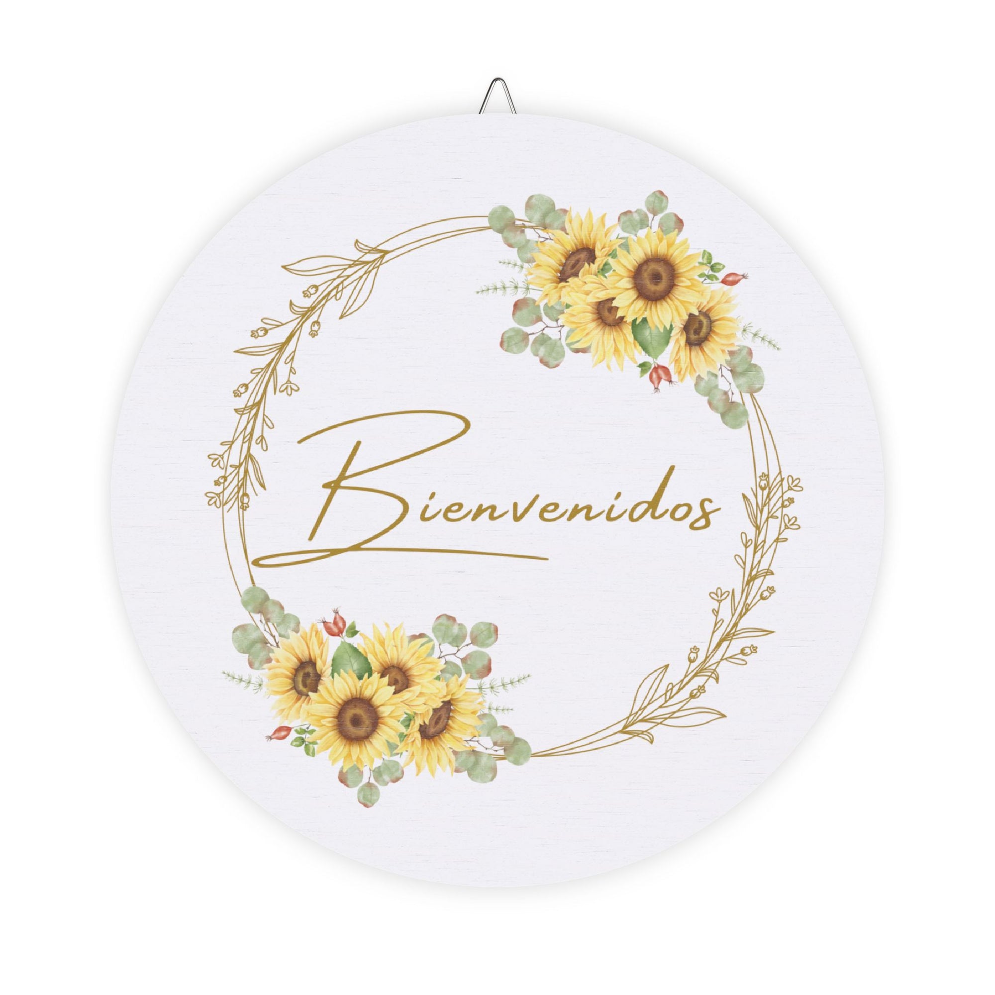 Bienvenidos Sunflower Welcome Sign for Front Door