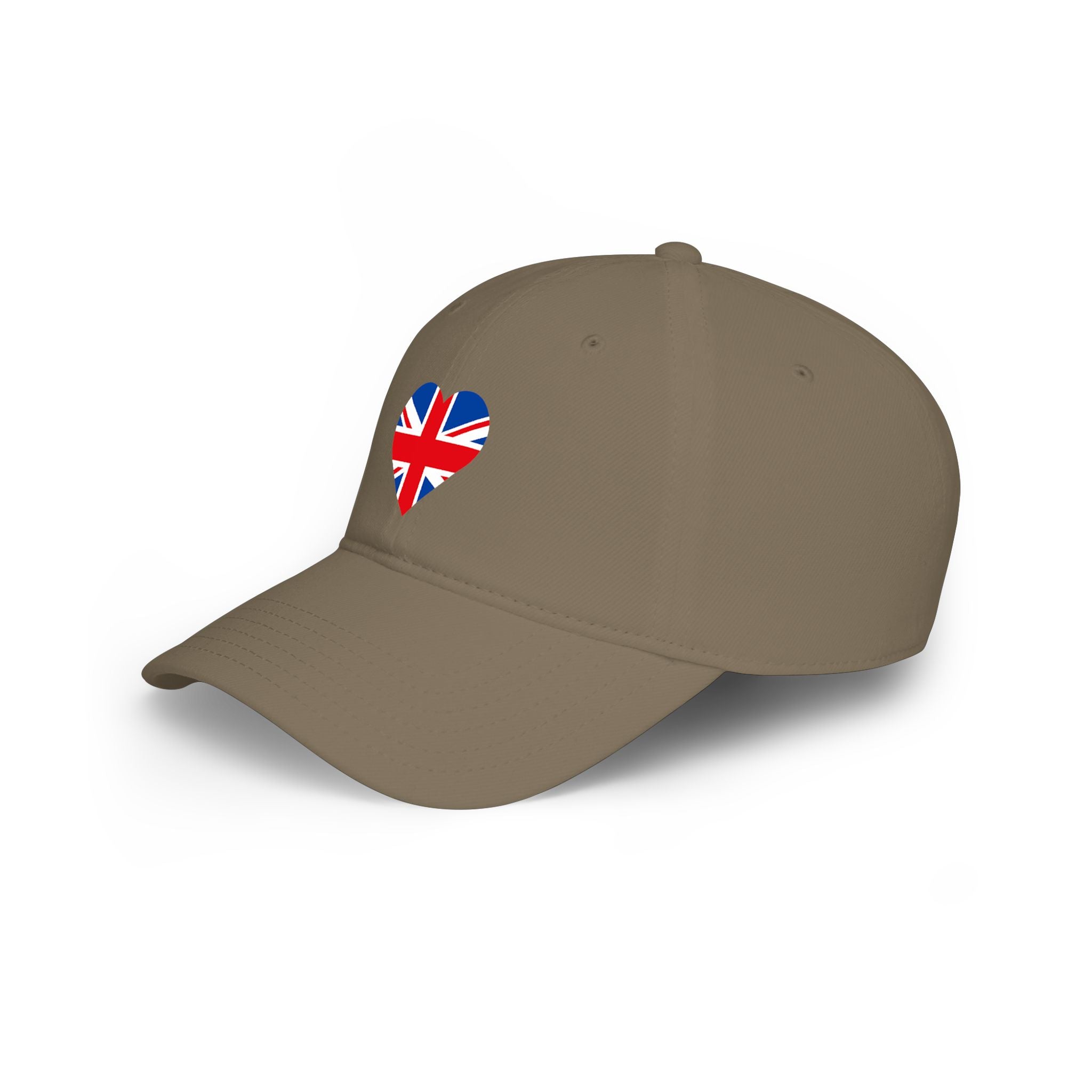 Union Jack United Kingdom flag Heart Cap, Low Profile Baseball Hat