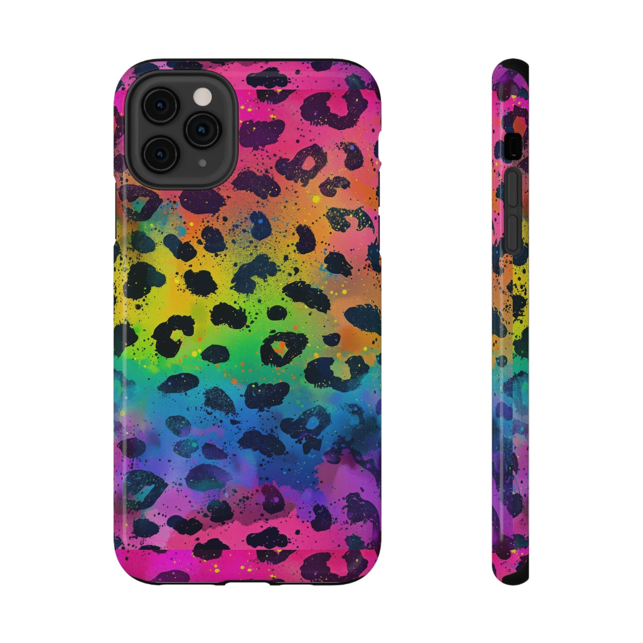 Bespattered Facade Neon Leopard Impact-Resistant Case