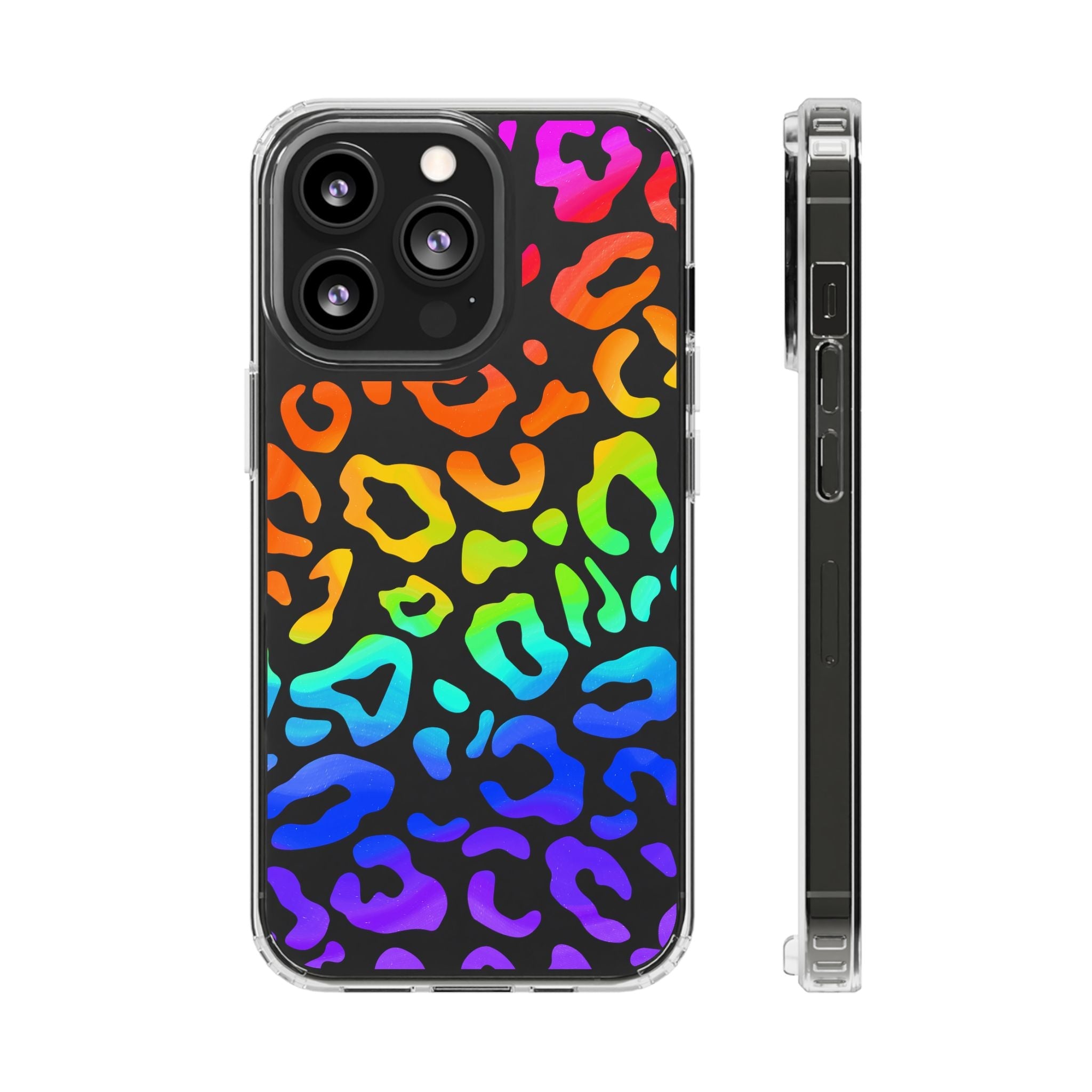 Bespattered Facade Watercolor Rainbow Leopard Clear Case