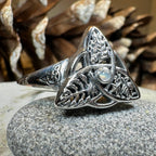 Oak Ash Thorn Moonstone Ring in Sterling Silver