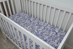 Blue Toile Crib Sheet