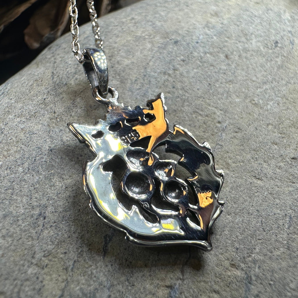 Double Thistle Scottish Luckenbooth Necklace in Sterling Silver