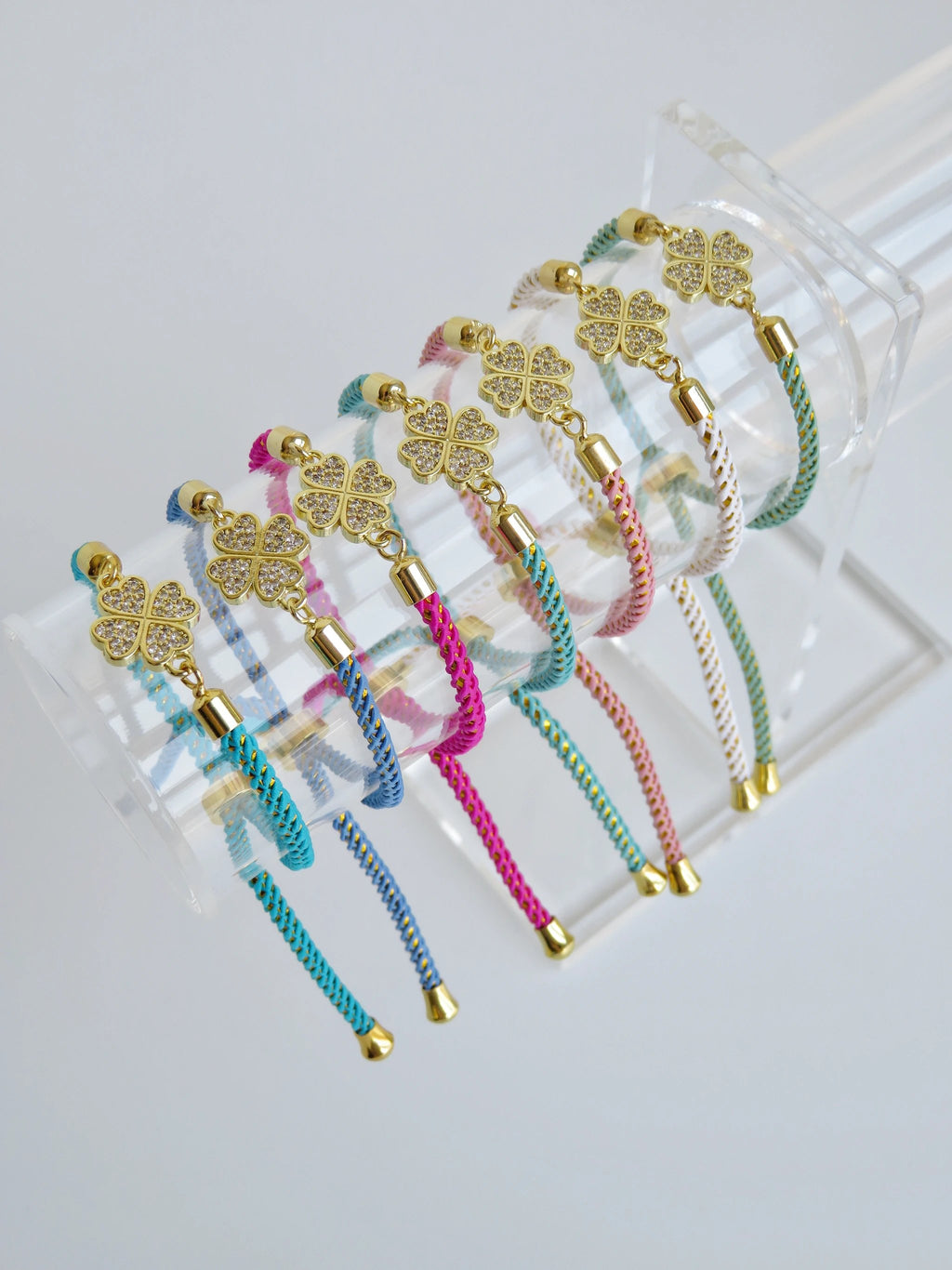 Heart Clover Bracelet - Adjustable Braided Cord by Curated By Suarez