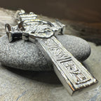 Large Artisan Irish Claddagh Cross Necklace - Made in Ireland
