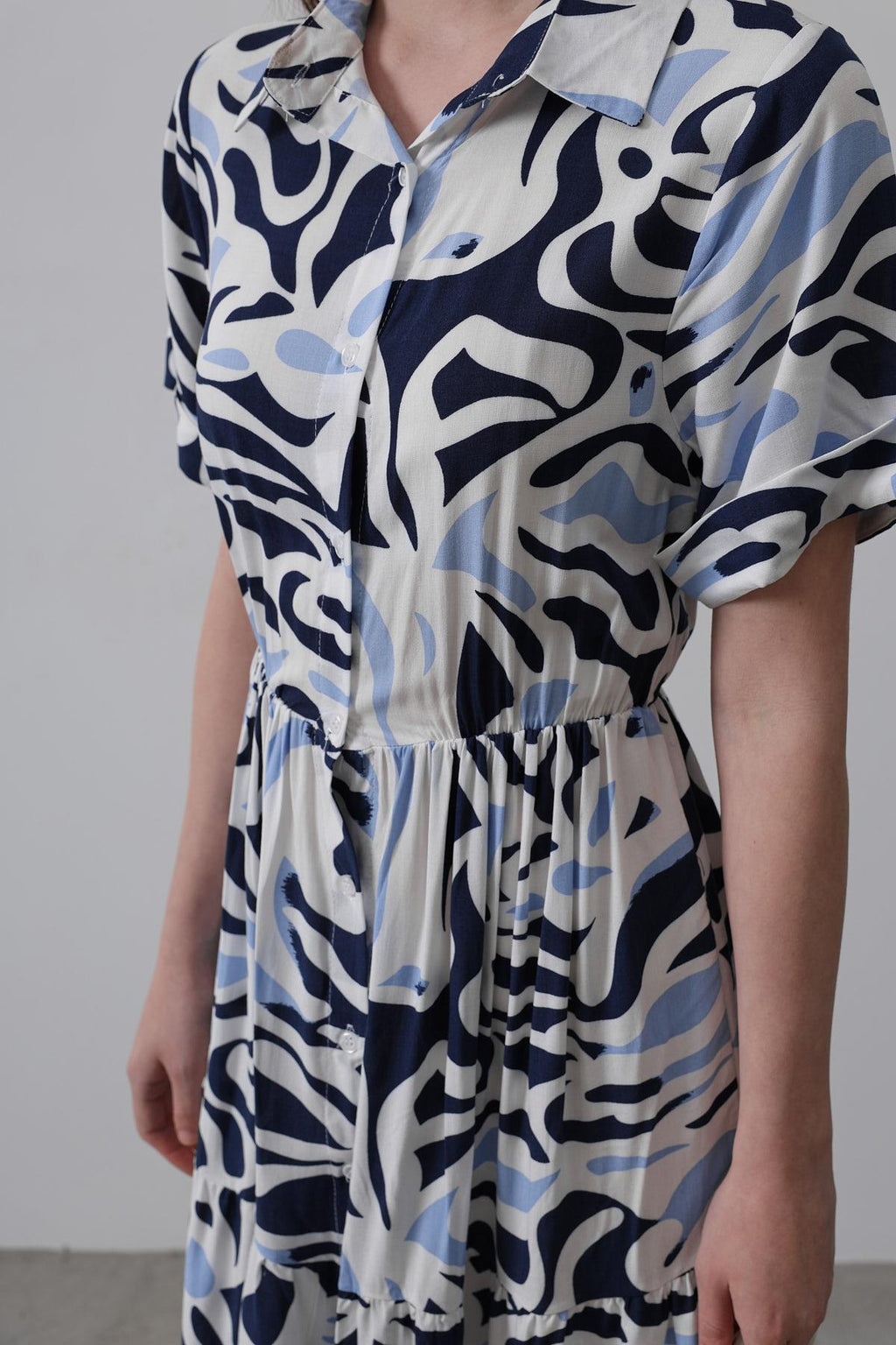 Rey Printed Dress — Multicolor Abstract