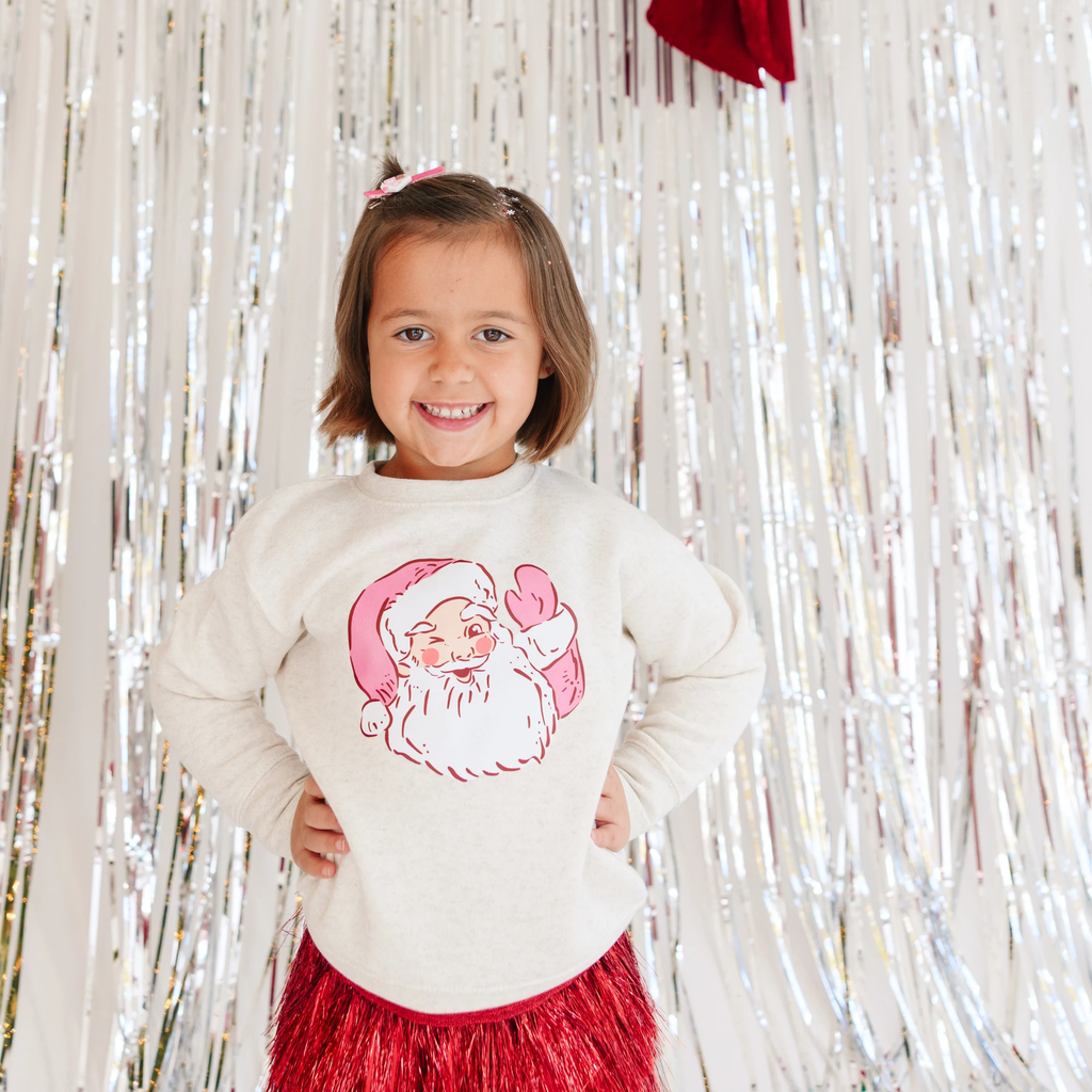 Santa Claus Wink toddler and youth Sweatshirt, Christmas collection by Benny and Ray Apparel