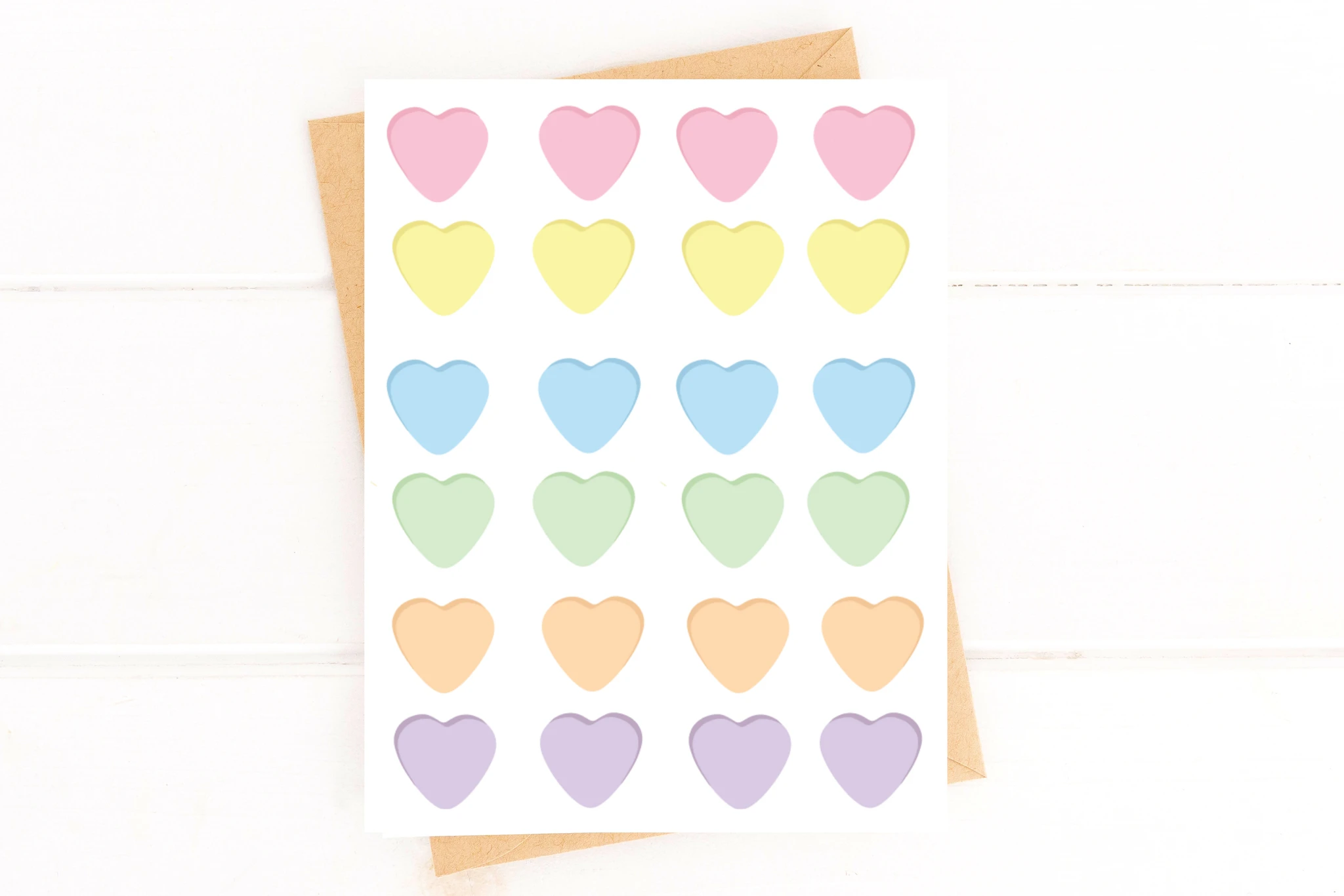Cute Candy Heart Valentine's Card Just Because Card Anniversary Card Love Card by Five Dot Post