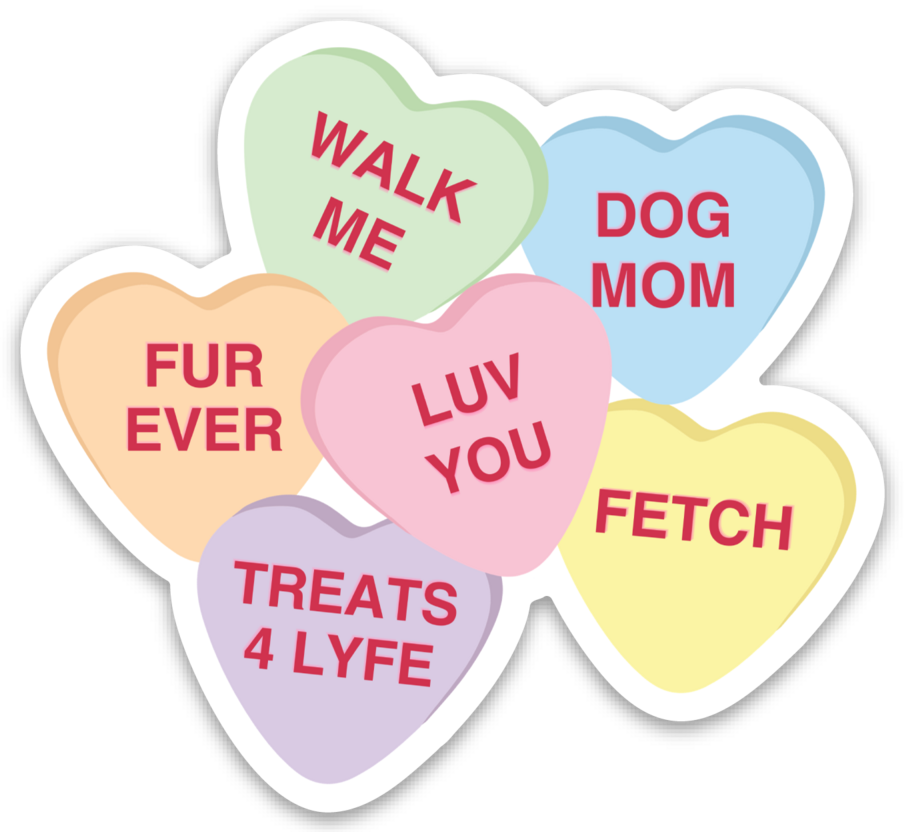 Dog Mom Valentine's Candy Sticker by Five Dot Post