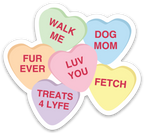 Dog Mom Valentine's Candy Sticker by Five Dot Post