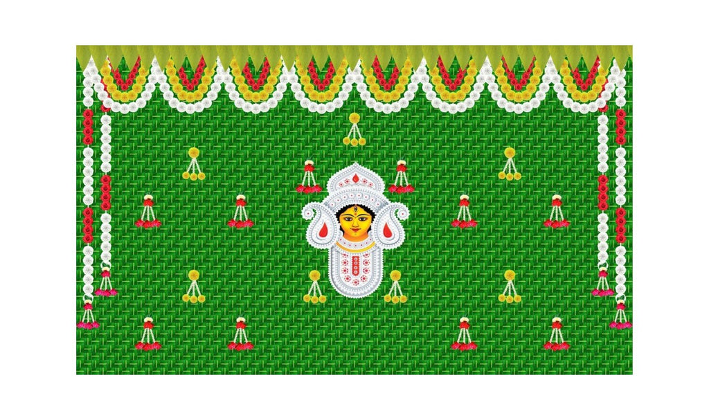 5x8 Feet Durga Fabric Reusable Backdrop Banner for Durga Pooja/Navratri (1036) Festive Decor La Vie Bien 5x8 Feet Durga Fabric Reusable Backdrop Banner for Durga Pooja/Navratri (1036)