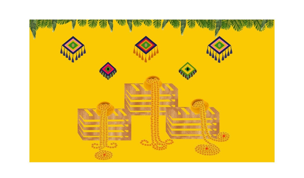 5x8 Feet Fabric Reusable Backdrop Banner for Wedding, Housewarming, any Auspicious Occasions or pooja (1082) Festive Decor La Vie Bien 5x8 Feet Fabric Reusable Backdrop Banner for Wedding, Housewarming, any Auspicious Occasions or pooja (1082)