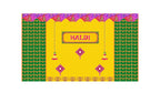 5x8 Feet Fabric Reusable Haldi Ceremony Backdrop Banner (1335) Festive Decor La Vie Bien 5x8 Feet Fabric Reusable Haldi Ceremony Backdrop Banner (1335)
