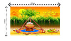 5x8 Feet Fabric Reusable Happy Pongal Backdrop Banner for Pongal Festival Festive Decor La Vie Bien 5x8 Feet Fabric Reusable Happy Pongal Backdrop Banner for Pongal Festival