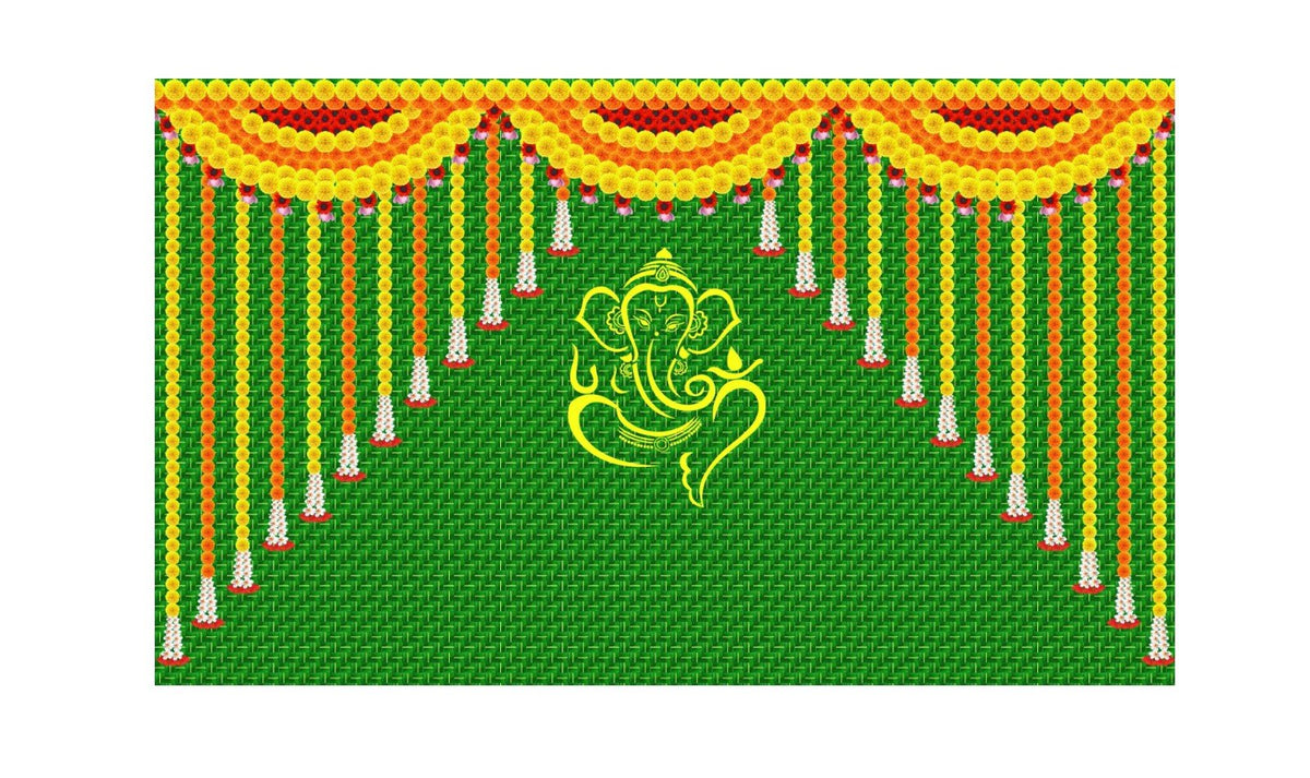 5x8 Feet Fabric Reusable Lord Ganesha Backdrop Banner for Wedding, Housewarming, Any ausipious occaions or pooja (1003) Festive Decor La Vie Bien 5x8 Feet Fabric Reusable Lord Ganesha Backdrop Banner for Wedding, Housewarming, Any ausipious occaions or pooja (1003)