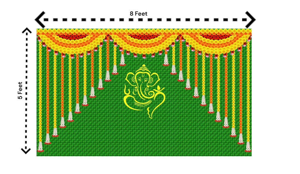 5x8 Feet Fabric Reusable Lord Ganesha Backdrop Banner for Wedding, Housewarming, Any ausipious occaions or pooja (1003) Festive Decor La Vie Bien 5x8 Feet Fabric Reusable Lord Ganesha Backdrop Banner for Wedding, Housewarming, Any ausipious occaions or pooja (1003)