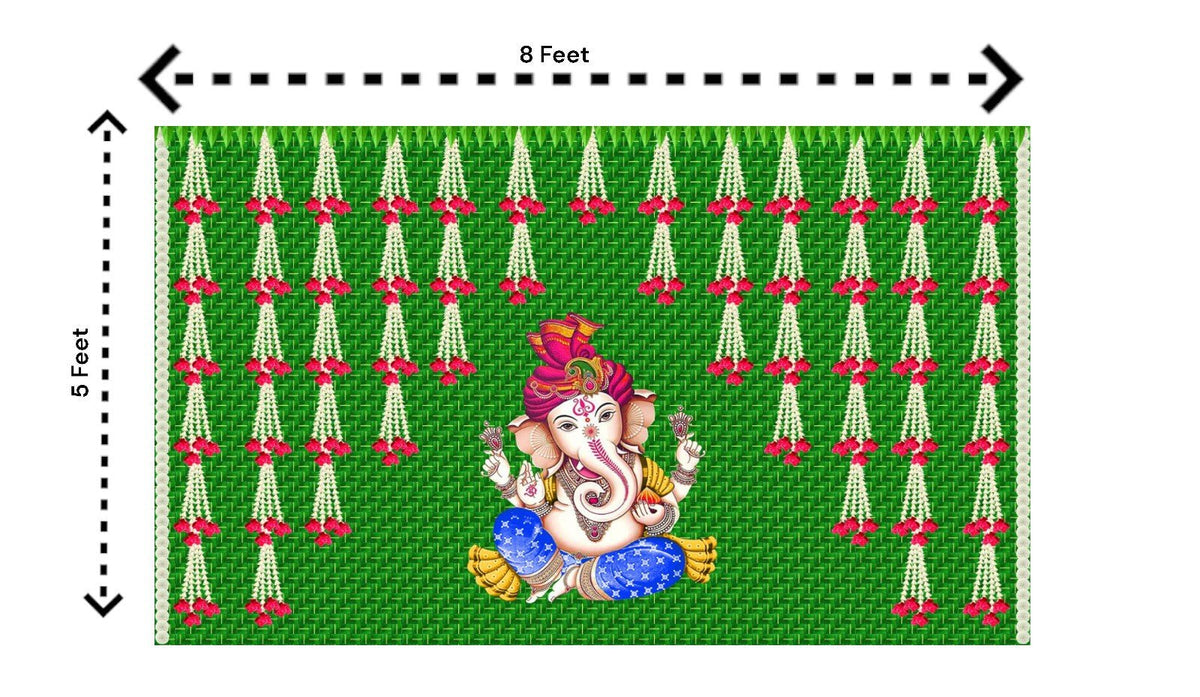 5x8 Feet Fabric Reusable Lord Ganesha Backdrop Banner for Wedding, Housewarming, Any ausipious occaions or pooja (1022) Festive Decor La Vie Bien 5x8 Feet Fabric Reusable Lord Ganesha Backdrop Banner for Wedding, Housewarming, Any ausipious occaions or pooja (1022)